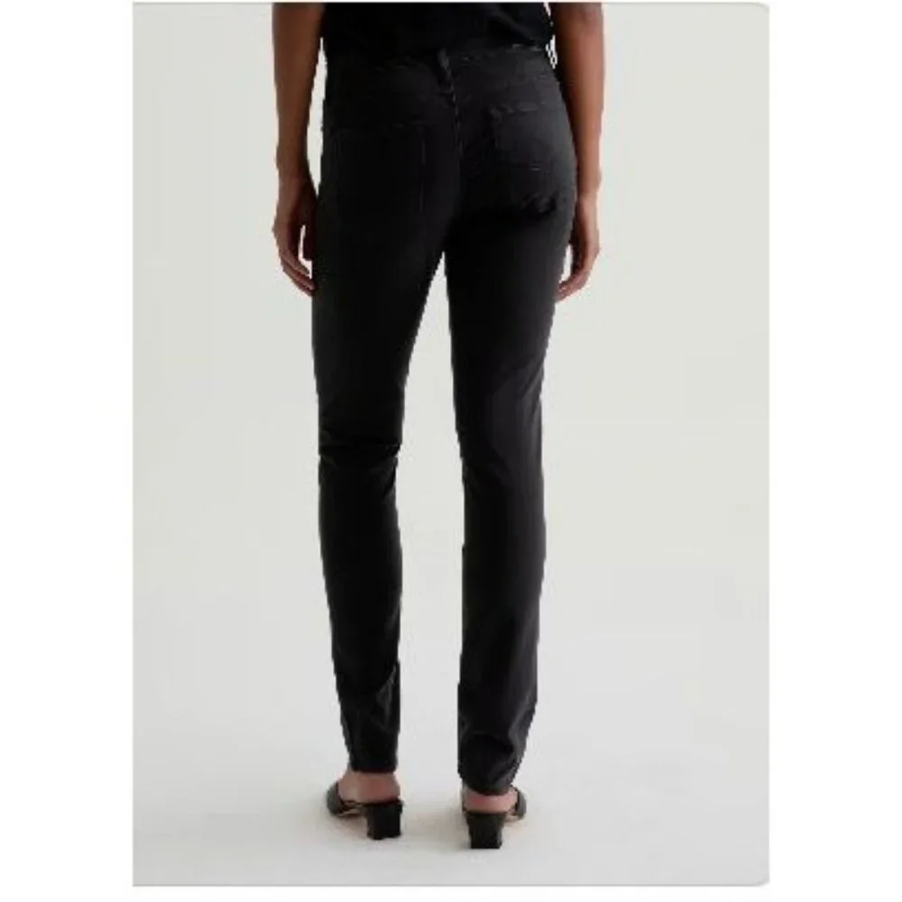 AG Prima Mid Rise Cigarette Jeans Super Black Size 28R Skinny Designer Classic